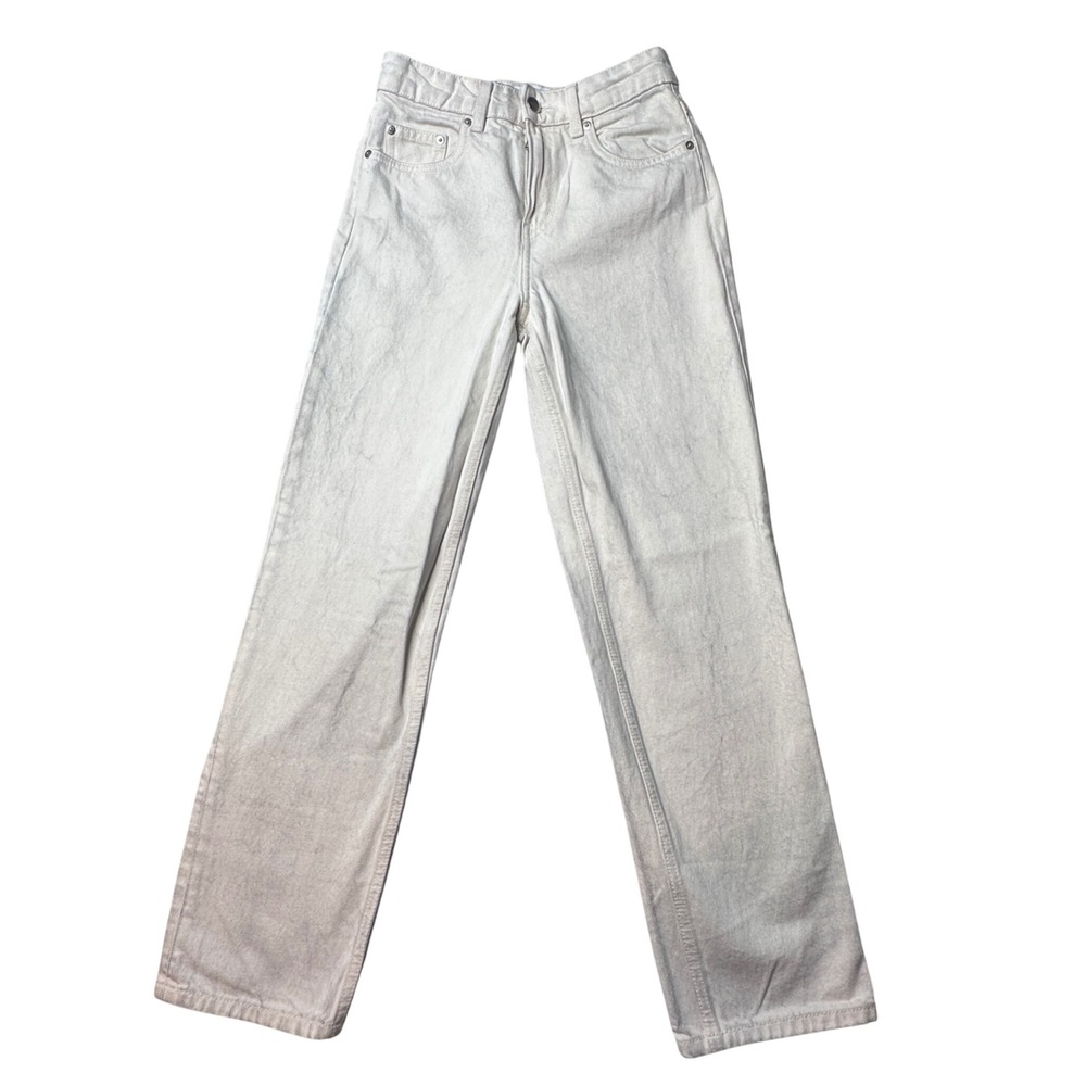 & Other Stories Jeans Womens 25 White Paris Atelier Straight Leg High Rise Denim